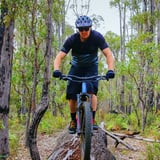 It's a 7.5 km, blue trail, mix of single track and fire trail, with a killer climb and good downhill run. Throw in a decent log ride and a series of jumps and it’s a lot of fun!