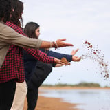 Visitors experiencing Country with a sand ceremony 