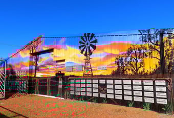 Waroona Art Trail showgrounds mural K Fawcett