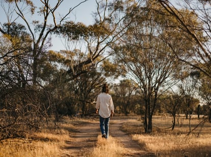 Photo of people walking through a trail
