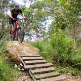There are fun play objects off to the side of the Dunsborough Country Club trails loop. 
