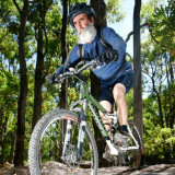Barry the friendly trail gnome is a wealth of knowledge and good at fixing bikes