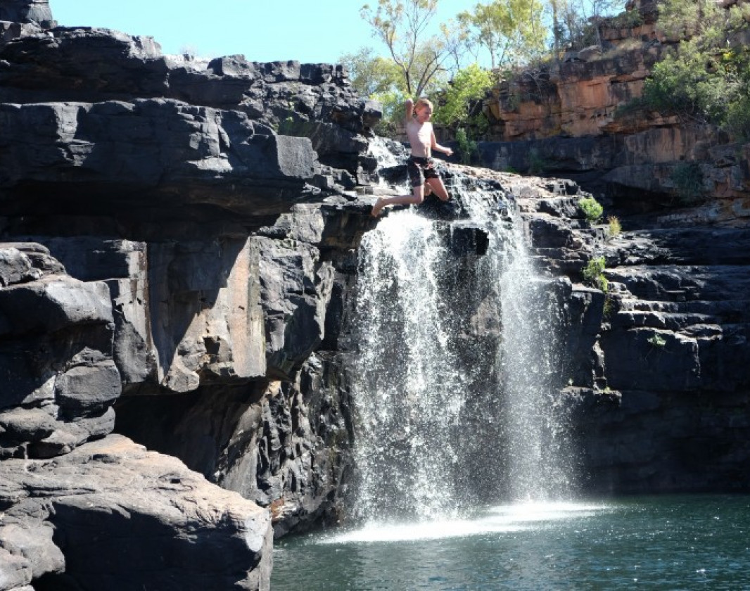 The falls flow year round into Manning Gorge. Great swimming