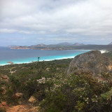 The first view of Lucky Bay and the far off mountains on this amazing hike
